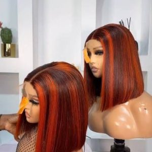 SDD 12-inches double-colored orange bonestraight with kimkay closure